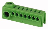 Колодка клеммная KSK-PE, 1x2.5_25+7x0.5_4mm2, зеленая, пружинный зажим, установка на держатели KSK