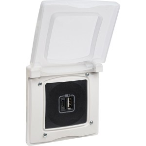 Etika - Зарядное устройство с двумя USB-разъемами Type A + Type C, 3000mA (антрацит)