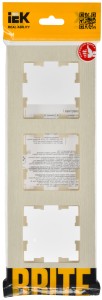 BRITE Рамка 3-местная РУ-3-Бр бежевый рифленый IEK