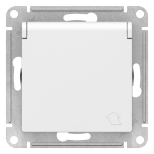 ATLASDESIGN РОЗЕТКА с заземлением со шторками с крышкой, 16А, IP20, механизм, ЛОТОС