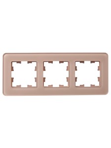 BRITE Рамка 3-местная РУ-3-2-Бр стекло дымчатый RE IEK