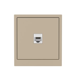 Компьютерная розетка RJ-45 без шторки, кат.6А одинарная,KANT, ванильный марципан DKC