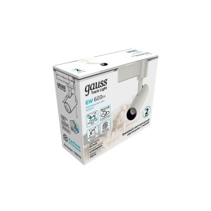 Светильник трековый Gauss цилиндр 6W 600lm 4000K 180-220V IP20 45*155мм белый линза 36º LED 1/40