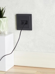 BRITE Розетка компьютерная двойная RJ45 кат.5E РК10-2-БрГ графит IEK