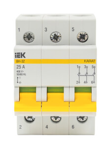 KARAT Выключатель нагрузки (мини-рубильник) ВН-32 3P 25А IEK