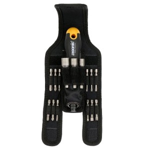 Трещотка поворотная Ergonic K с набором бит в чехле, 16 шт 6071604