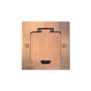 MultiDesk Лючок на 2 модуля IP44 с монтажной коробкой для стены, фальшпола, стола МЕДЬ, тип MDK20