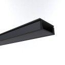 Профиль алюминиевый для светодиодной ленты, анод., П-образный , накладной, черный, 15,2х6мм, 2м, шир. ленты до 10мм, индивидуальная упаковка (рассеиватель черный, заглушки - 2шт.)