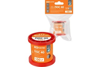 Припой ПОС 40, проволока, ГОСТ 21931-76, Ø1 мм, 100 г, катушка, инд. упак., "Алмаз" TDM