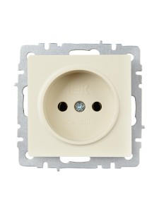 BRITE Розетка 1-местная без заземления без защитных шторок 10А РС10-1-0-БрКр бежевый IEK