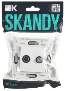 SKANDY Розетка двойная TV+SAT SK-A13W арктический белый IEK