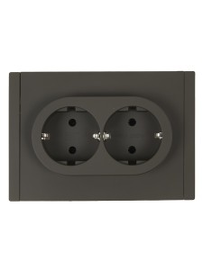 FORTE&PIANO Розетка 2-местная с заземлением без защитных шторок безвинтовое крепление 16А FP324 серый IEK