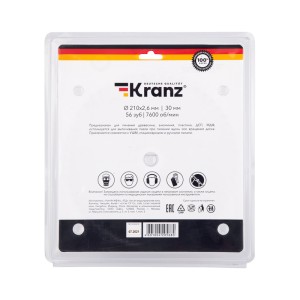 Диск пильный 210 мм х 56 зуб х 30 мм KRANZ