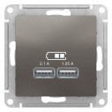 Розетка USB Schneider Electric AtlasDesign ATN000933 Сталь
