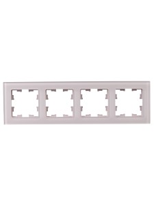 BRITE Рамка 4-местная РУ-4-2-Бр стекло розовый матовый IEK