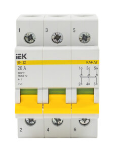KARAT Выключатель нагрузки (мини-рубильник) ВН-32 3P 20А IEK