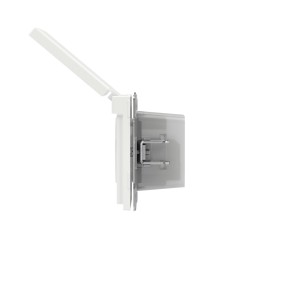 Розетка силовая, 2P+E, с з/ш, с крышкой, IP44, KANT, белая магнолия DKC