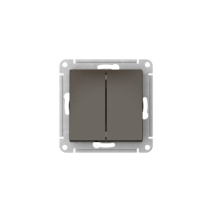 ATLASDESIGN 2-клавишный ВЫКЛЮЧАТЕЛЬ, сх.5, 10АХ, мех., быстрозажим. клем., МОККО
