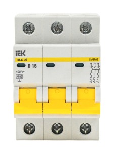 KARAT Автоматический выключатель ВА47-29 3P D 16А 4,5кА IEK