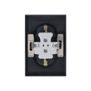 ATLASDESIGN РОЗЕТКА двойная с заземлением без шторок, 16А, в сборе, ГРИФЕЛЬ