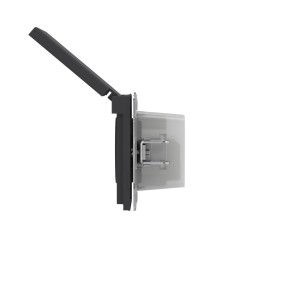 Розетка силовая, 2P+E, с з/ш, с крышкой, IP44, KANT, черный уголь DKC
