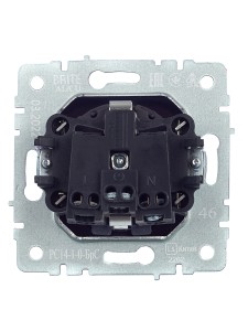 BRITE Розетка 1-местная с заземлением с защитными шторками 16А РС14-1-0-БрС сталь IEK