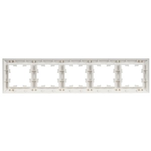 BRITE Рамка 5-местная РУ-5-БрАБ арктический белый/белый IEK