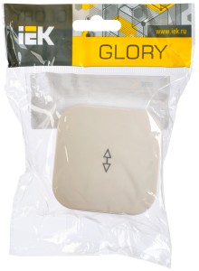 GLORY Выключатель 1-клавишный для открытой установки проходной 10А ВСп10-1-0-ХК кремовый IEK