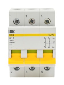 KARAT Выключатель нагрузки (мини-рубильник) ВН-32 3P 63А IEK