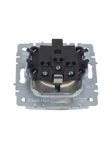 BRITE Розетка 1-местная с заземлением с защитными шторками и крышкой 16А IP20 РСбш10-3-БрА алюминий IEK
