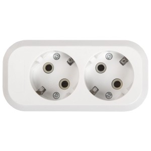 Розеточная колодка GSB-16-2-G-IP20 Classic, 16А, 2 места, c/з, б/в, IP20, 1/50