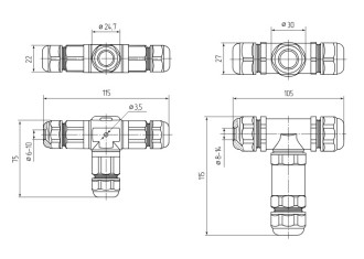 Коннектор кабельный FFC-33/5P-IP68 (Fortisflex)