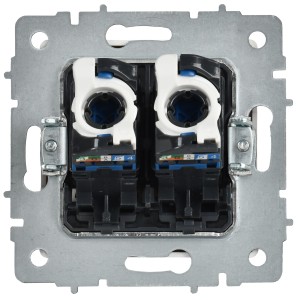 BRITE Розетка компьютерная двойная RJ45 кат.6 РК11-2-БрАБ арктический белый IEK