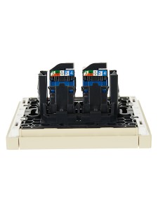 FORTE&PIANO Розетка компьютерная двойная RJ45 кат.6 FP434 ваниль IEK