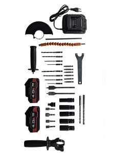 Аккумуляторный бесщеточный E0247 НАБОР 3в1 PROFIPOWER ProfiSet-3E18 (Li-ion-2шт, 4Ач, З/У, кейс, E0080,T0056, T0058)