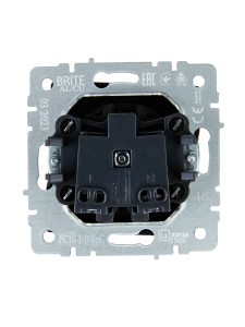 BRITE Розетка 1-местная без заземления без защитных шторок 10А РС10-1-0-БрС сталь IEK