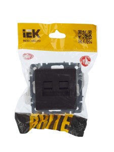 BRITE Розетка компьютерная двойная RJ45 кат.5E РК10-2-БрТБ темная бронза IEK