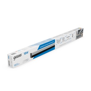 Св-к светодиодный матовый Gauss IP40 590x60x36мм 18W 1800Лм 6500K Shop Lighting черный 1/20