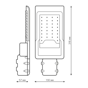 Светильник Уличный Gauss LED Avenue G2 IP65 316*130*57 30W 3000lm 3000K 190-250V КСС Ш 1/20