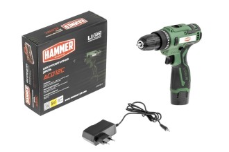 Аккум. дрель промо Hammer ACD12C 12В 1x1.5Ач LiION 10мм 0-350/0-1350об/мин 26 Нм