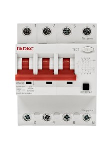 Дифавтомат YON max типа MDR, 3P+N, 30mA, 10A, хар-ка C, 6kA, тип A DKC