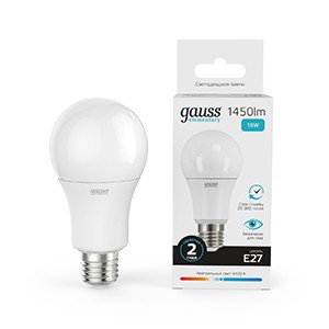 Лампа Gauss Elementary A60 15W 1450lm 4100K E27 LED 1/10/50
