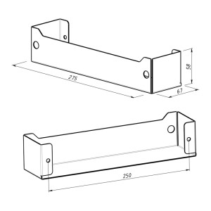 Полка для хранения 275x67мм, металлическая, настенная, черная REXANT