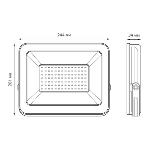 Прожектор светодиодный Gauss Elementary 70W 5950lm IP65 6500К ПРОМО G2 черный 1/16
