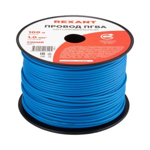 Провод ПГВА 1х1,00мм², синий, бухта 100м REXANT
