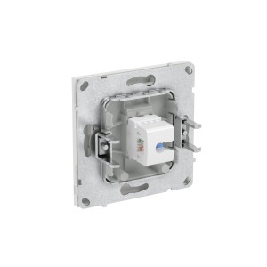 Компьютерная розетка RJ-45 без шторки, кат.6А одинарная,KANT, белый песок DKC