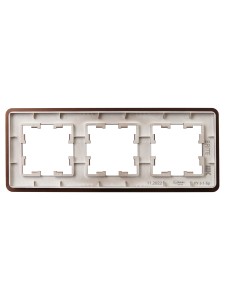 BRITE Рамка 3-местная РУ-3-1-Бр металл коричневый RE AL IEK