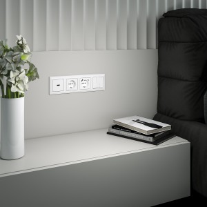W1171701/ Розетка с заземлением, шторками и USB тип A+C (белый)